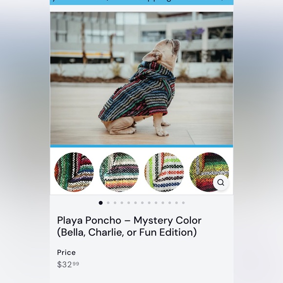 Dog Hooded Knit Poncho Coat - Multicolor - Picture 7 of 8